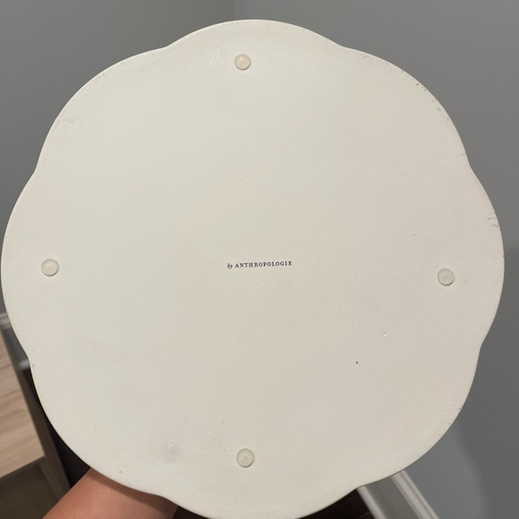 Anthropologie Lyla Scalloped Yellow & Green Floral Round Tray - Picture 3 of 3